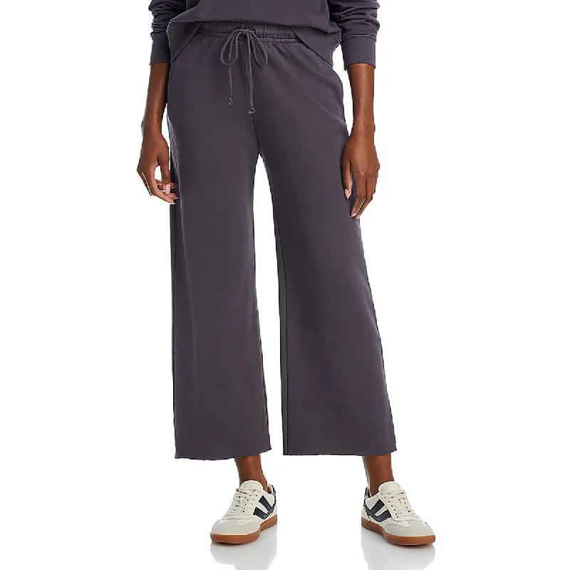 women’s merino sweaters-Velvet Womens Cotton Drawstring Hem Wide Leg Pants