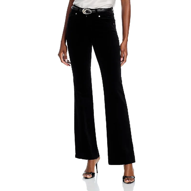 ladies chiffon pullovers-Ramy Brook Womens High Rise Velvet Straight Leg Pants