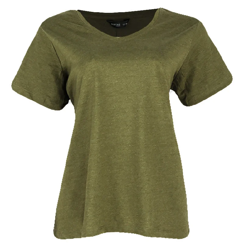 ladies cut-out flats-REDTAG Women's Pale Green Casual T-Shirts