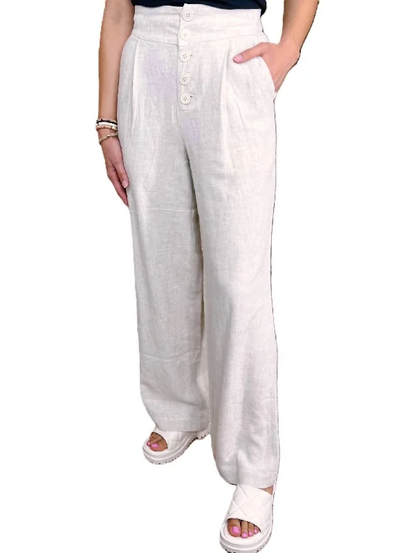 ladies velvet jackets-Women's Julius Pants In Linen White