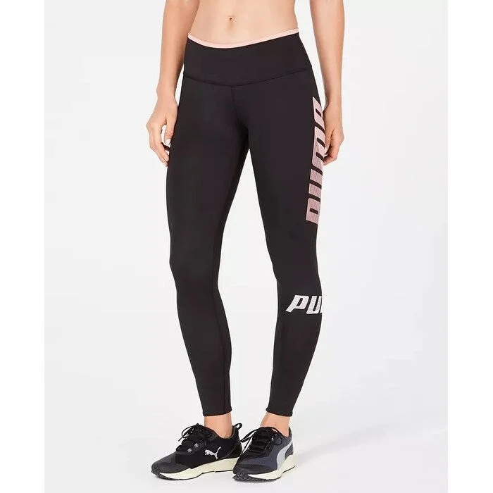 women’s cropped culottes-Puma Women's Modern Sport Logo Leggings Black Size X-Small