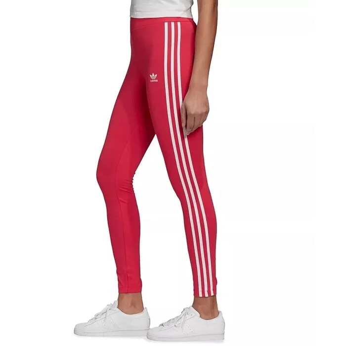 women’s checkered tops-Adidas Originals Women's Adicolor 3-Stripe Leggings Medium Red Size Large