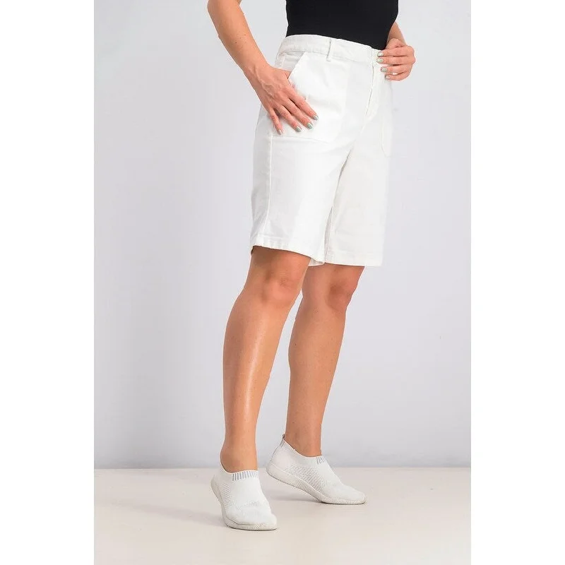 women’s cropped bombers-Charter Club Women's Utility-Pocket Cuffed Shorts White Size 16