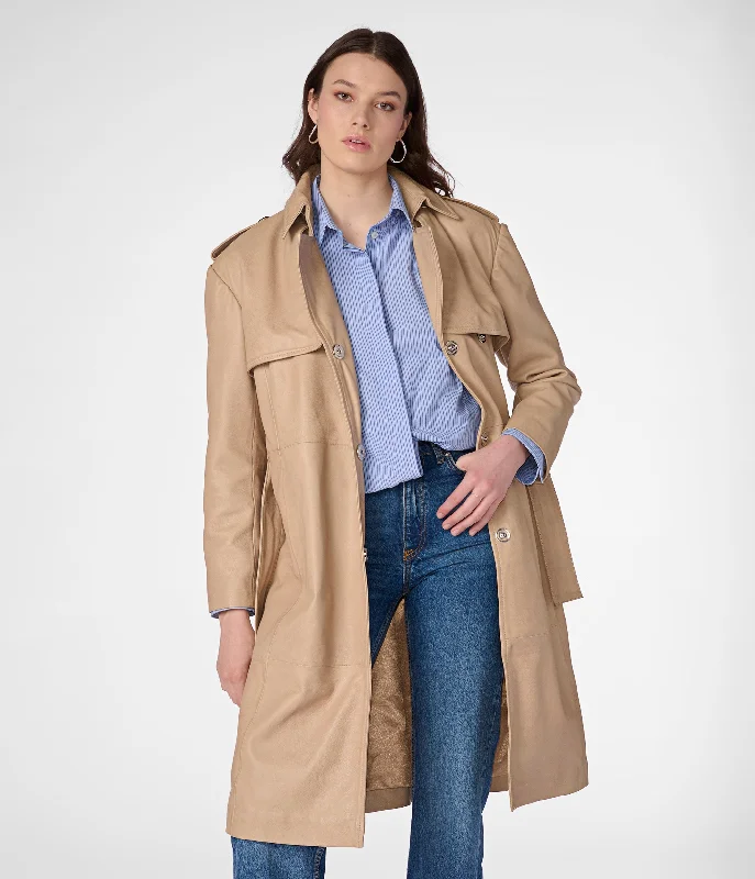 women’s linen maxi dresses-Harper Soft Trench Coat