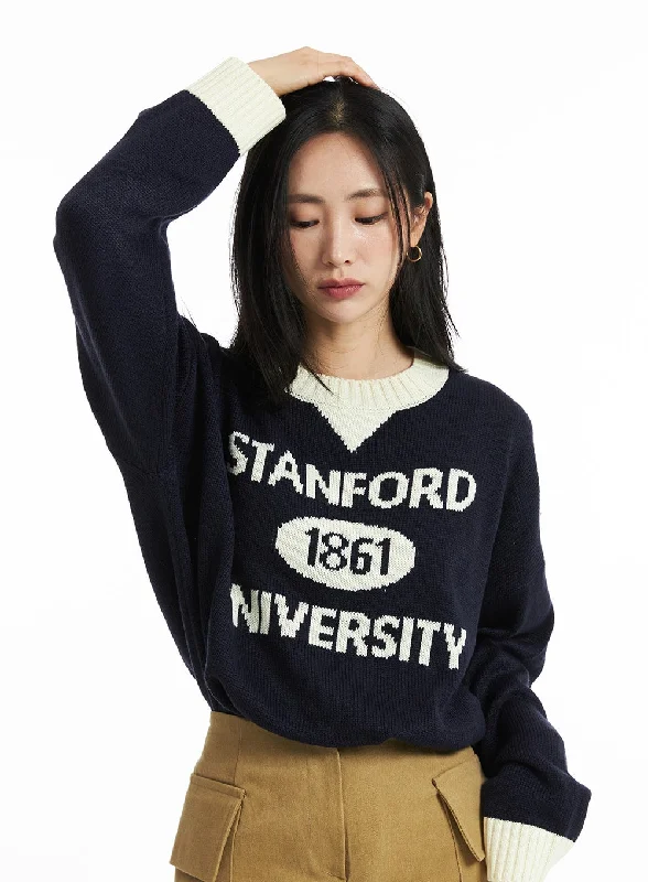 women’s yoga tees-Lettering Long Sleeve Sweater OO323