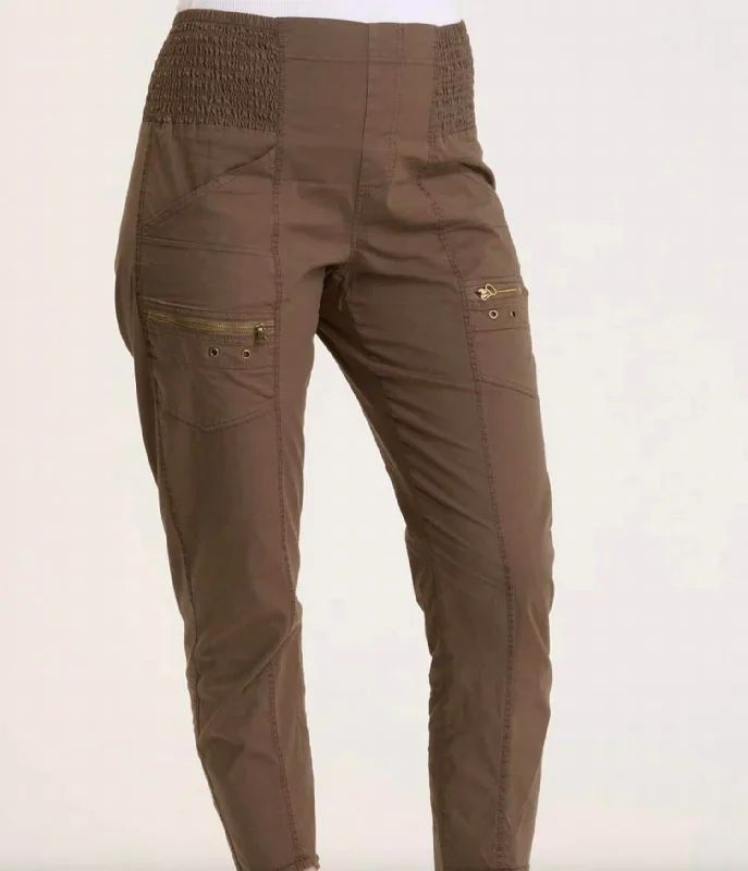 women’s active tees-Acker Slim Pant In Deep Fern