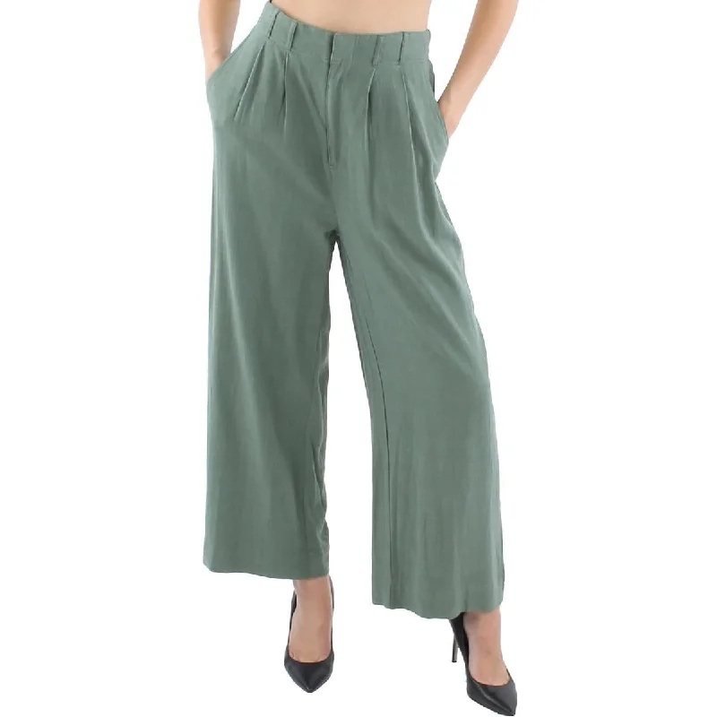 women’s balloon-sleeve pullovers-Z Supply Womens Linen Pocket Straight Leg Pants