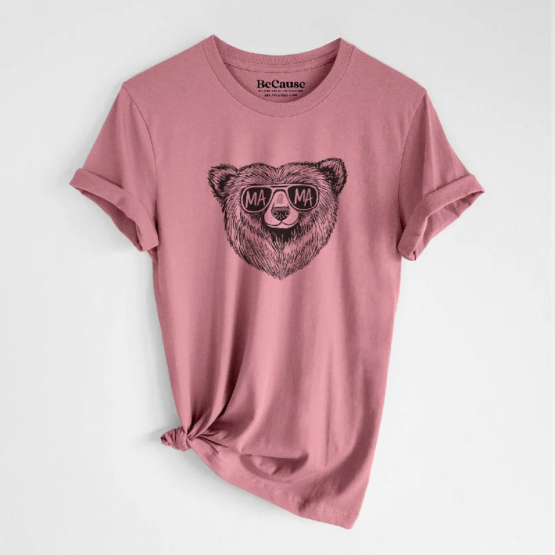 female high-low skirts-Mama Bear - Mama Glasses - Lightweight 100% Cotton Unisex Crewneck