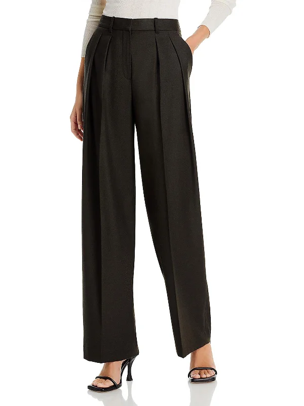 women’s ribbed sweaters-Womens Pleated Wool Dress Pants