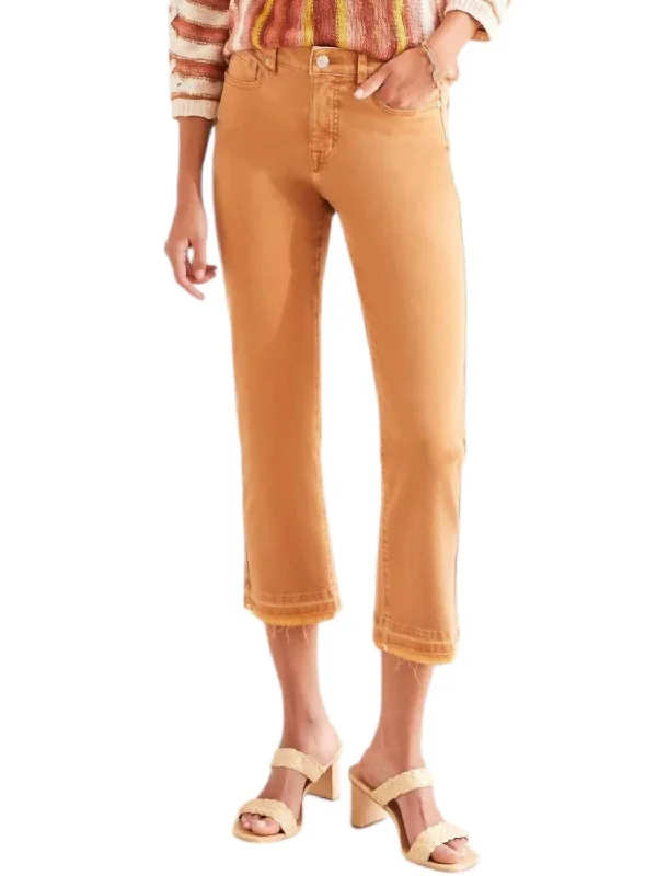 ladies chiffon pullovers-Sophia Curvy 25 Inch Flared Jeans In Orange