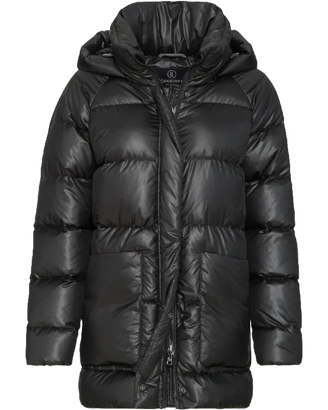 women’s houndstooth tops-Women's Kira Down Jacket In Black