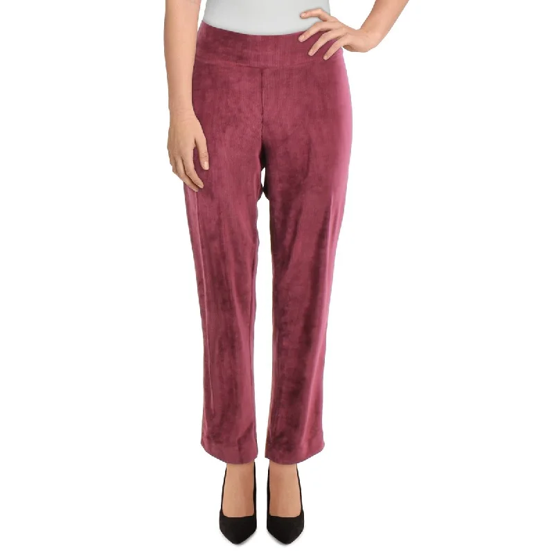 women’s twill pants-Jones New York Womens Velvet Slim Ankle Wide Leg Pants