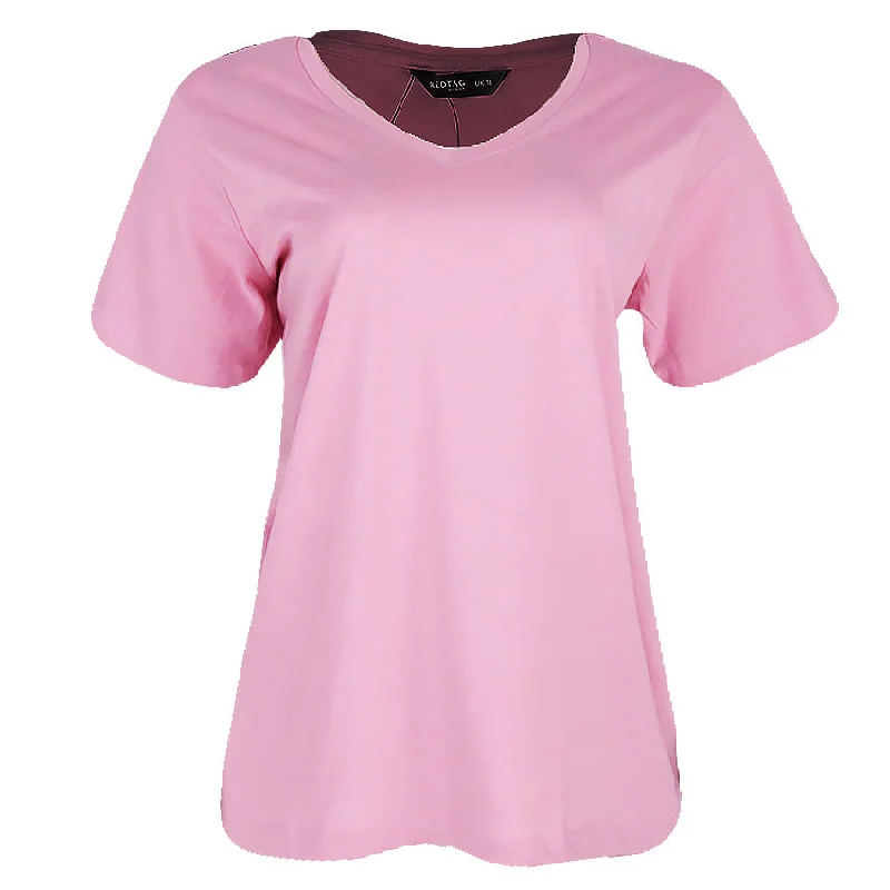 women’s plaid tops-REDTAG Pale Pink Casual T-Shirt