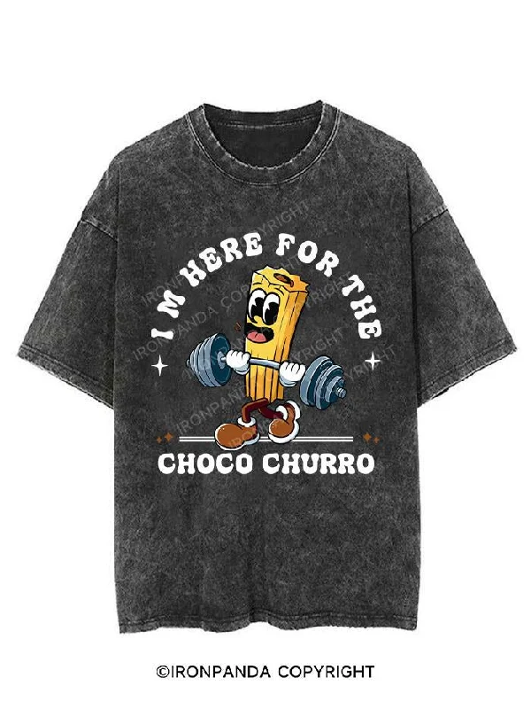 ladies quinceanera dresses-I'M HERE FOR THE CHOCO-CHURRO  VINTAGE GYM SHIRT