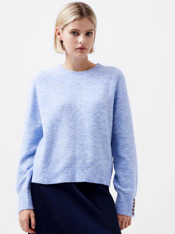 women’s vintage denim-Morena Crewneck Button Cuff Sweater