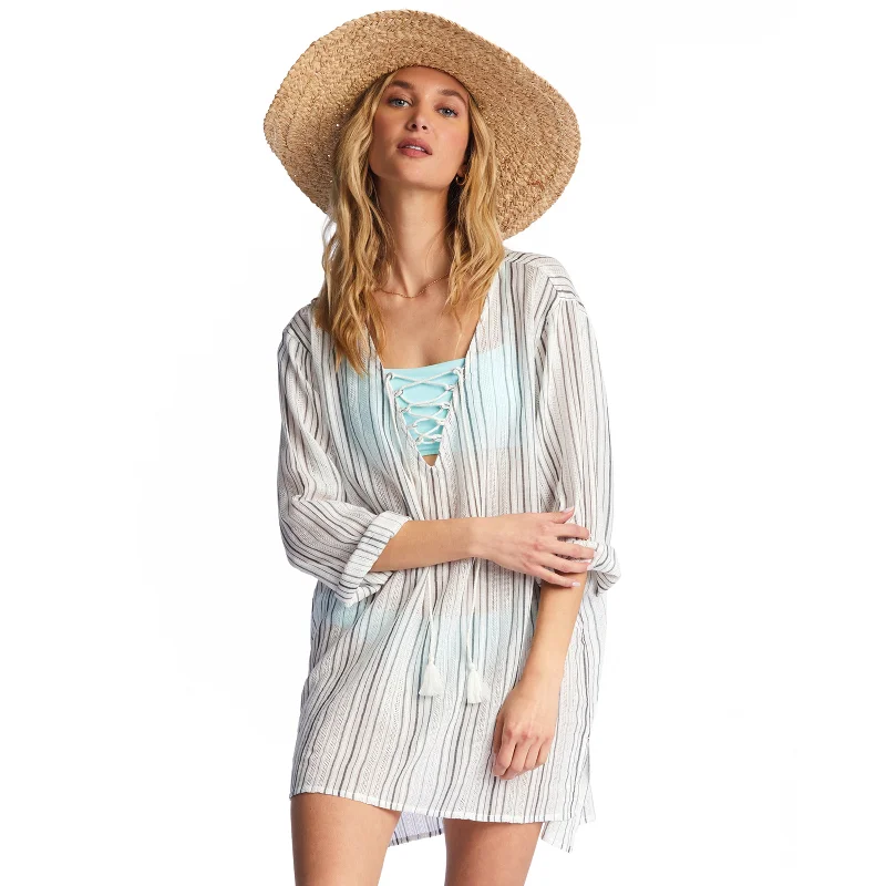 women’s plaid tops-Blue Skies Swim Cover Up