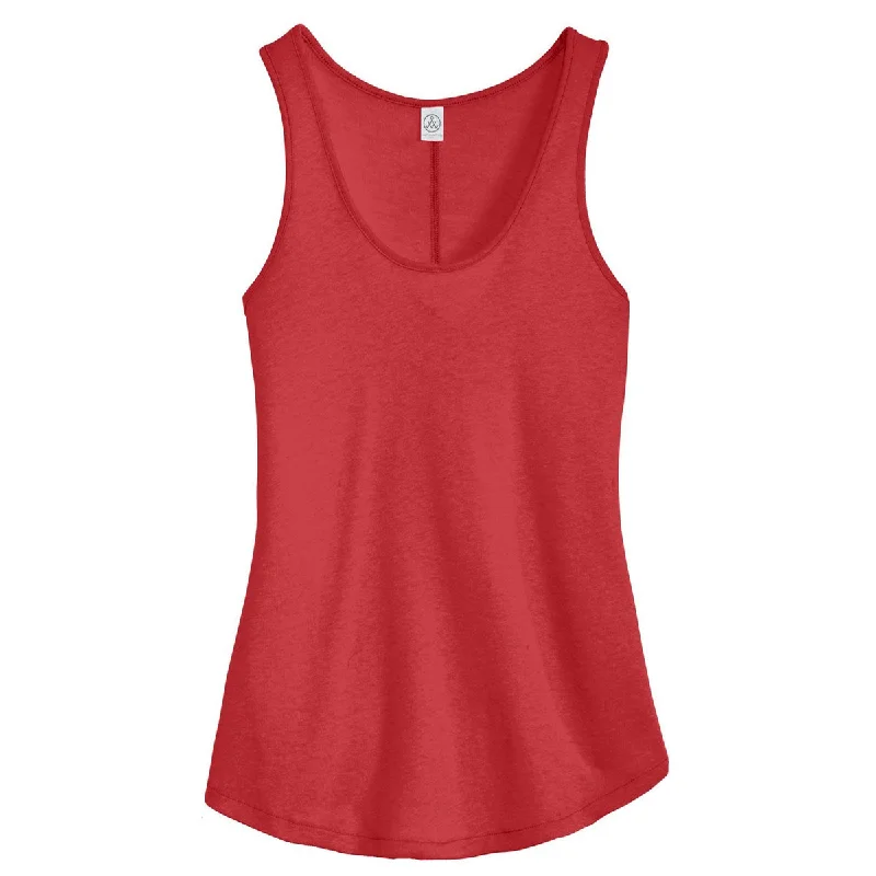 women’s ribbed mock necks-Alternative Women's Red Backstage Vintage 50/50 Tank