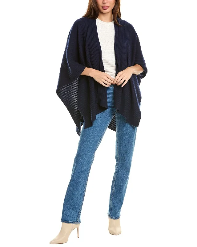 women’s tie-dye blouses-Amicale Cashmere Traveling Rib Cashmere Cape