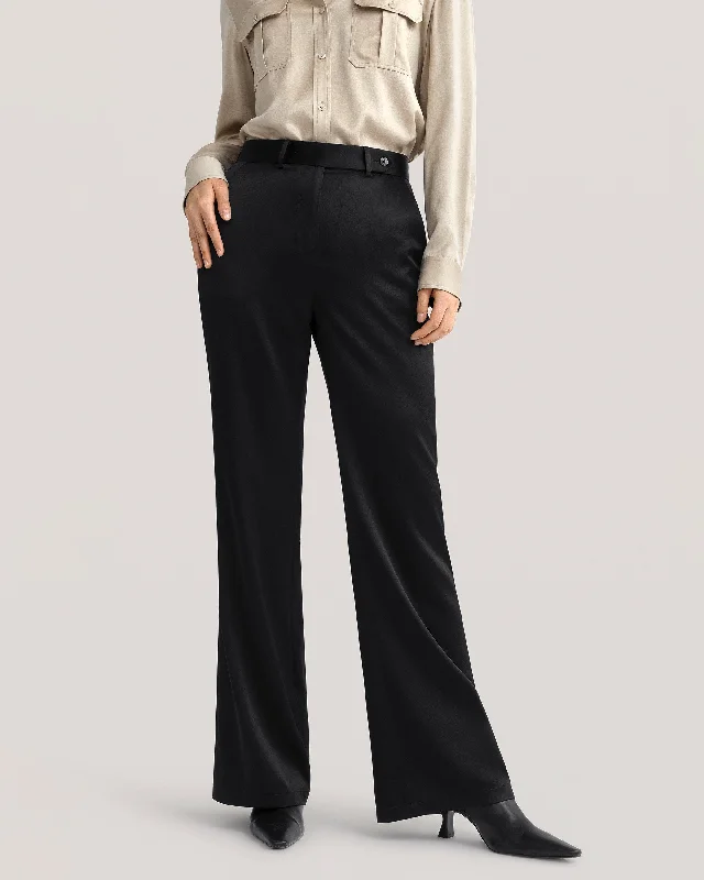 women’s mohair sweaters-The Albo Micro-Flare Silk Pants for Women