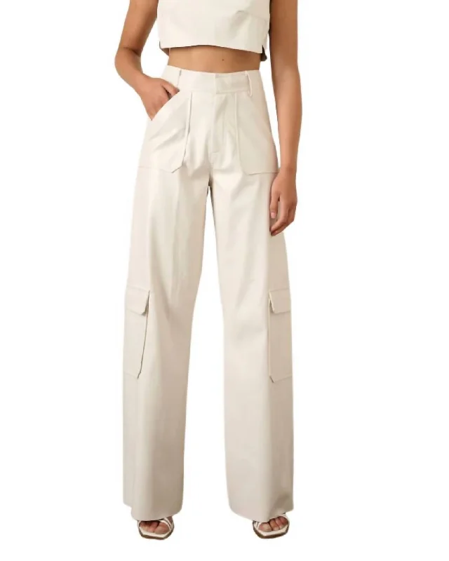 female cotton vests-Kure Trousers In Pearl