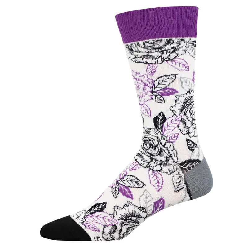 durable socks with stitching-Ace Roses - Cotton Crew