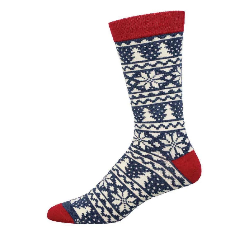 adventure socks for explorers-Christmas Fair Isle - Bamboo