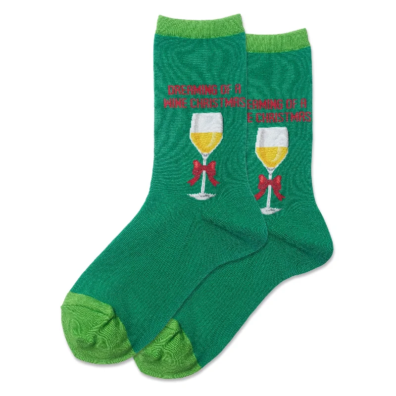 maternity socks with bumps-Dreaming of a Wine Christmas Sock