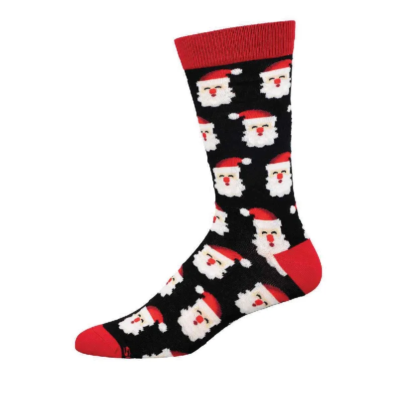 festive socks with bells-Father Christmas - Bamboo