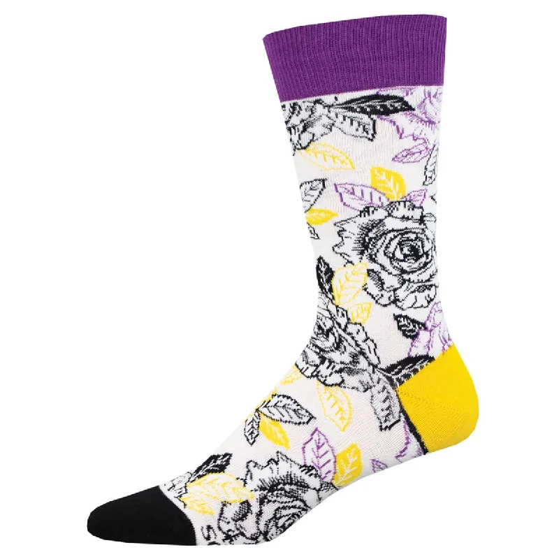 bold socks with logos-Nonbinary Roses - Cotton Crew L/XL