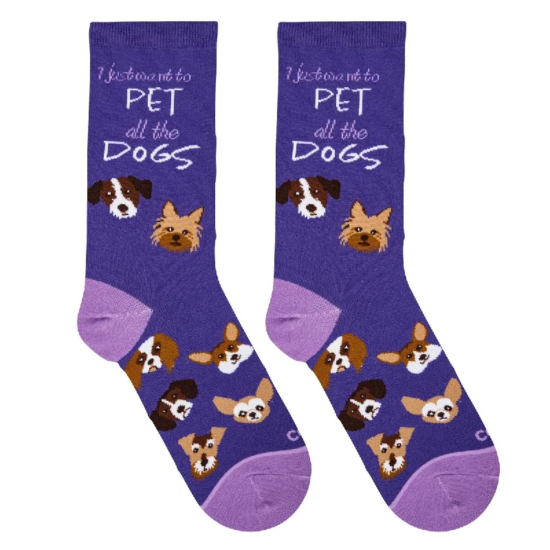 patient socks with beds-Pet All The Dogs Cushion Knit Socks - Women