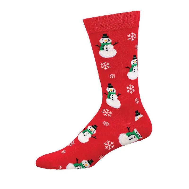 rugged socks for trails-Smiling Snowmen - Bamboo