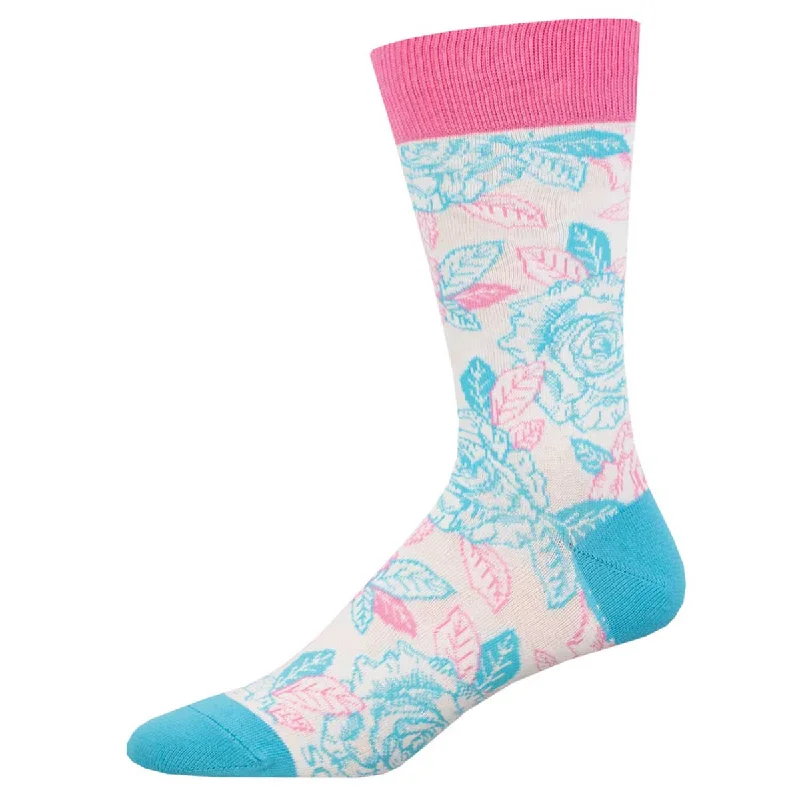 lightweight socks for runners-Trans Roses - Cotton Crew L/XL