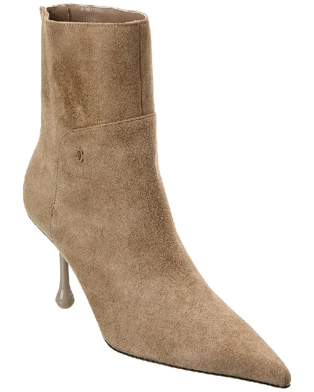 women's elite running sneakers-Jimmy Choo Cycas 80 Suede Bootie