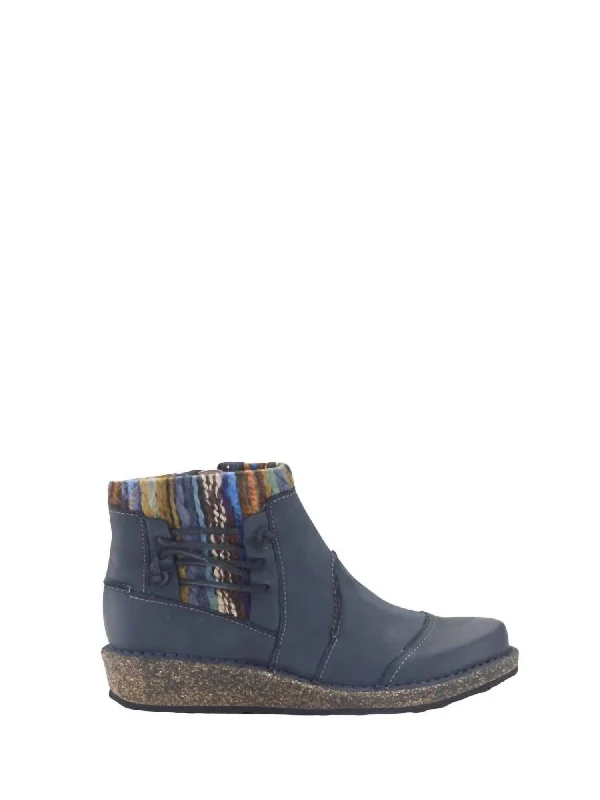 women's flexible dance flats-Tessa Ankle Boot In Blue