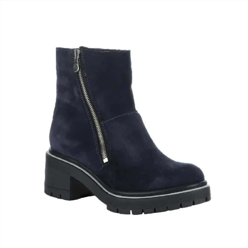 women's fatigue-resistant athletic shoes-Women Zap Zip Up Ankle Boot In Navy