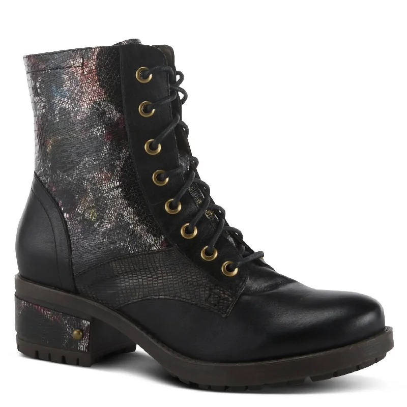 women's stability trail sneakers-Women's Marty Metallic Boots In Black Multi