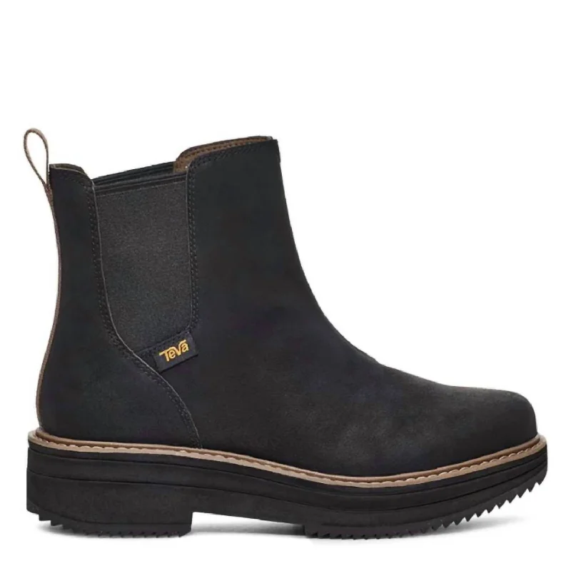 women's subtle evening flats-Women's Midform Chelsea Water-Resistant Boots In Black