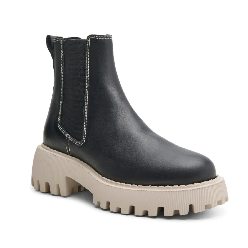 women's amethyst platform sneakers-Women's Posey Chelsea Boots In Black Contrast