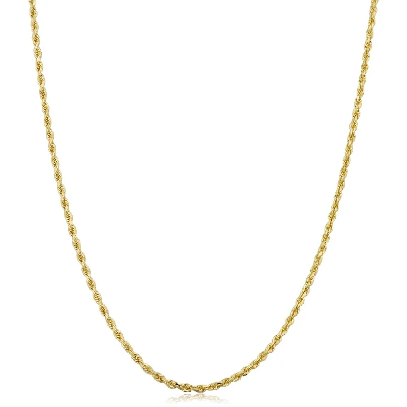 pearl spiral bracelets-14k Yellow Gold 1.5 millimeter Rope Chain Necklace (14 - 30 inches)