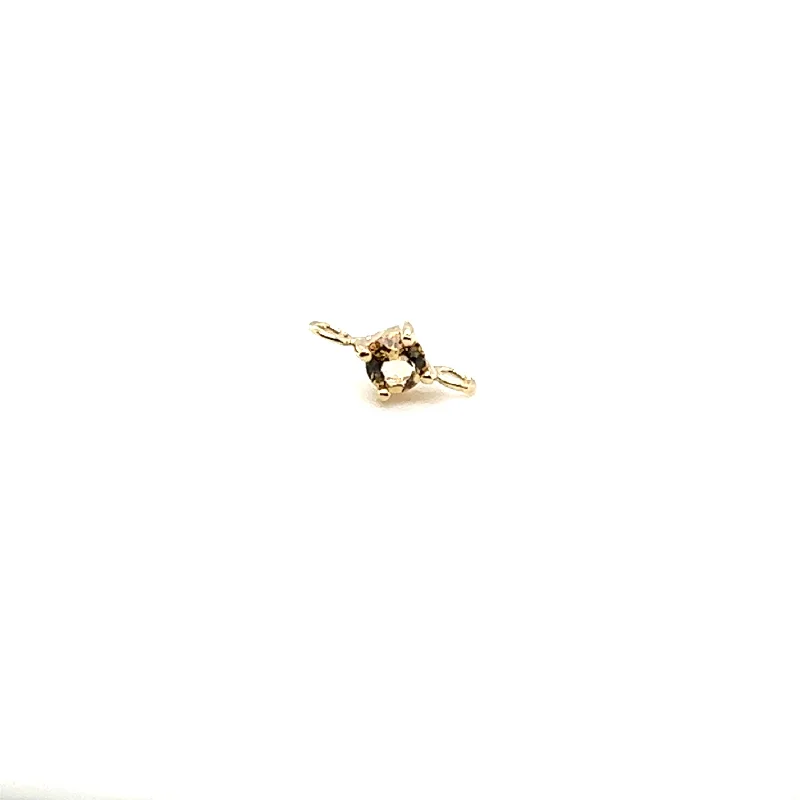 diamond star drop chokers-14K Yellow Gold Round Citrine Solitaire Double Bail Charm by Aurelie Gi