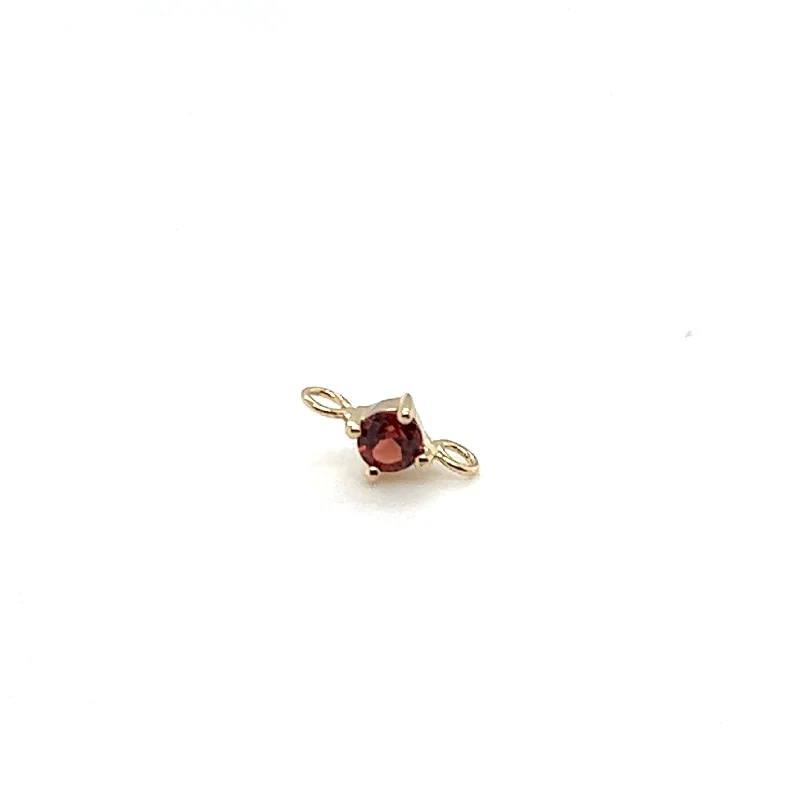 14K Yellow Gold Round Garnet Solitaire Double Bail Charm by Aurelie Gi