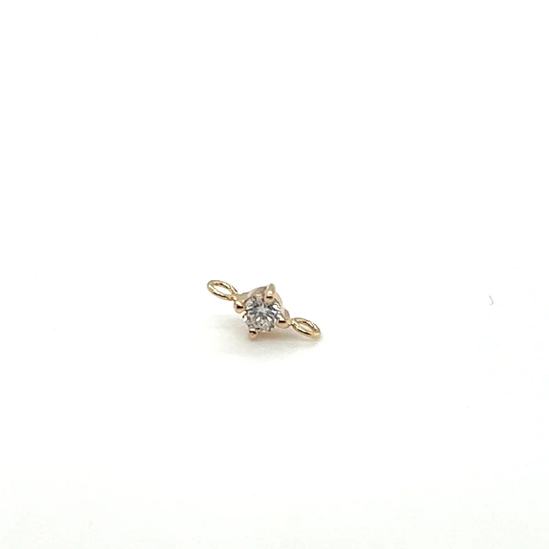 14K Yellow Gold Round Moonstone Solitaire Double Bail Charm by Aurelie Gi