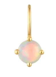 14K Yellow Gold Round Opal Solitaire Charm by Aurelie Gi