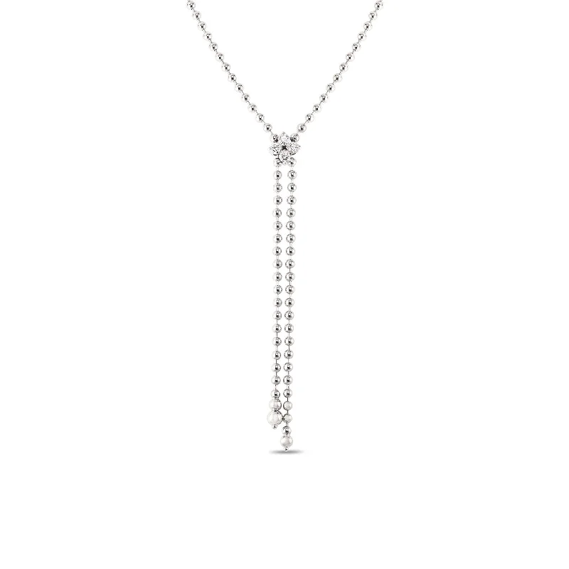 Love in Verona Diamond Flower Zipper Necklace