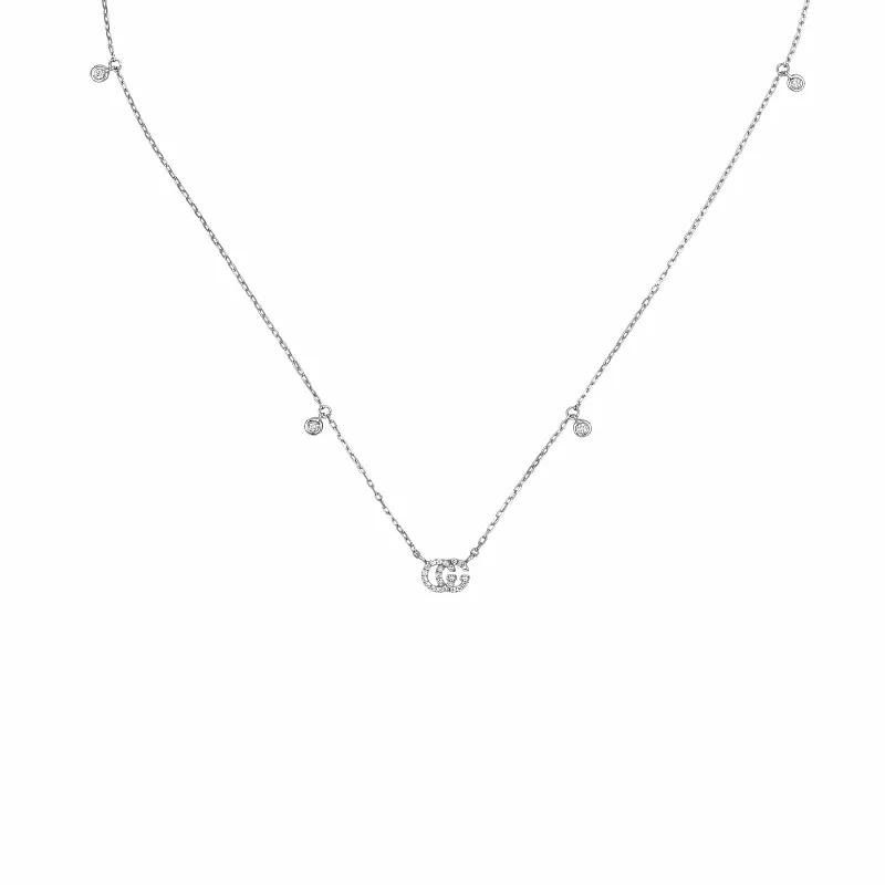 silver star anklets-Diamond GG Running Necklace