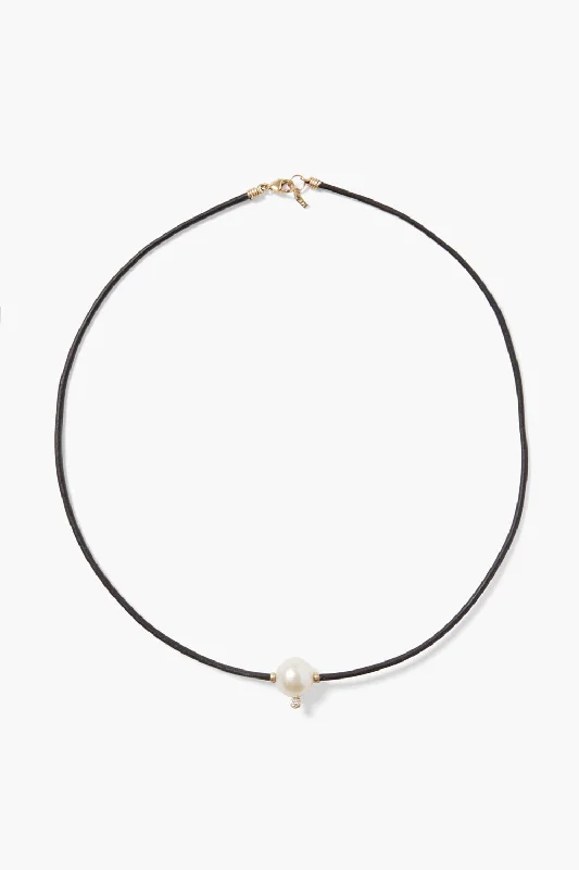 pearl knot choker necklaces-14k Kaia Necklace White Pearl