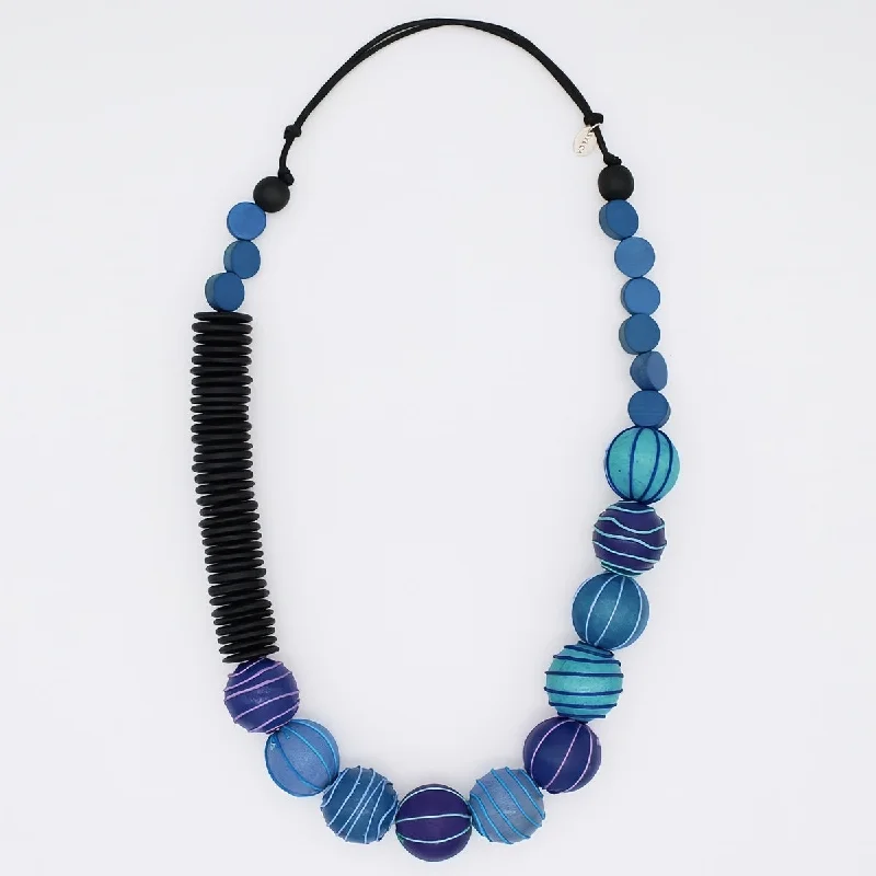 luxury fluorite drop earrings-Blue Anaya Wrapped Bead Necklace