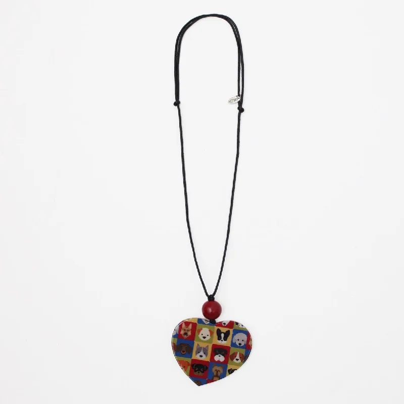 rainbow hematite bracelets-Dogs Heart Pendant Necklace