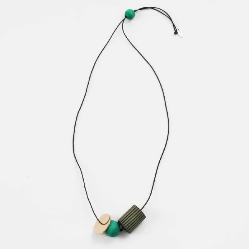 rainbow sunstone bracelets-Geometric Adelaide Necklace Green