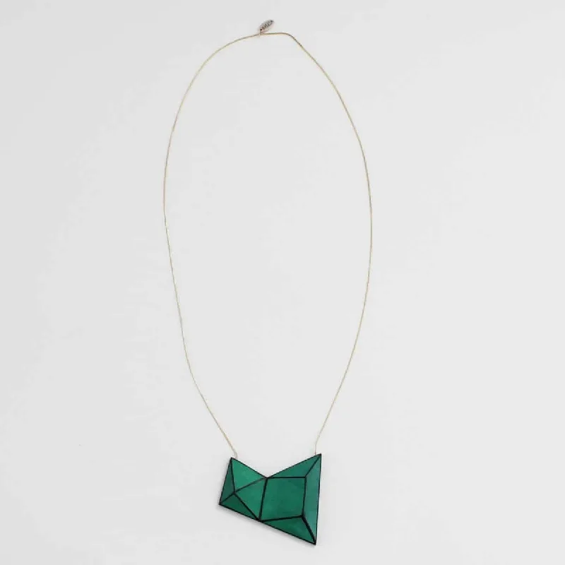 geometric jade bracelets-Geometric Cadence Necklace Green